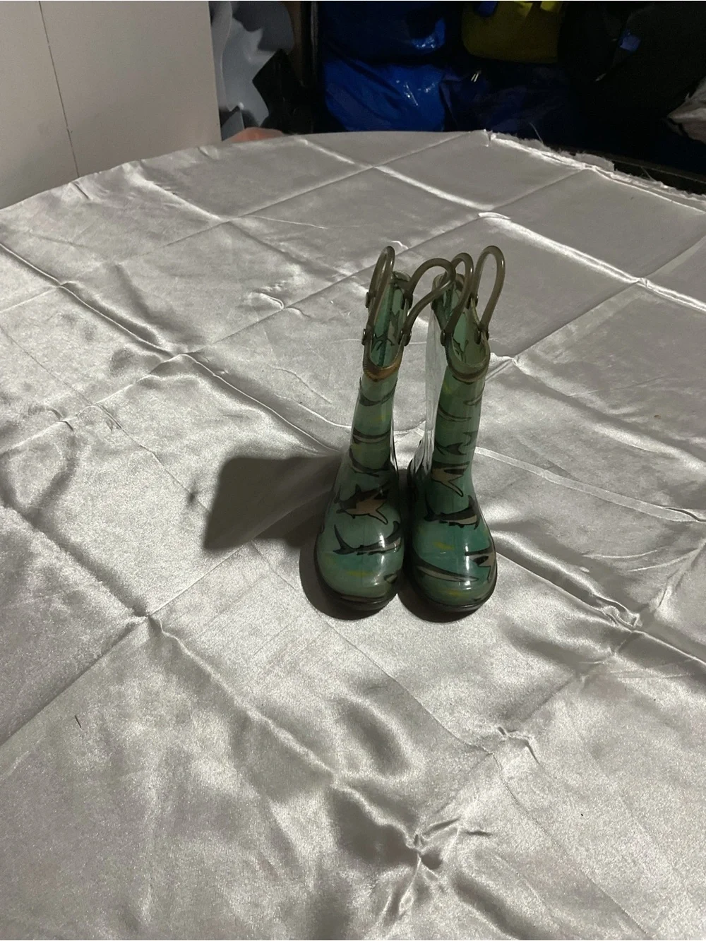 Girls' Green Patterned Rain Boots
